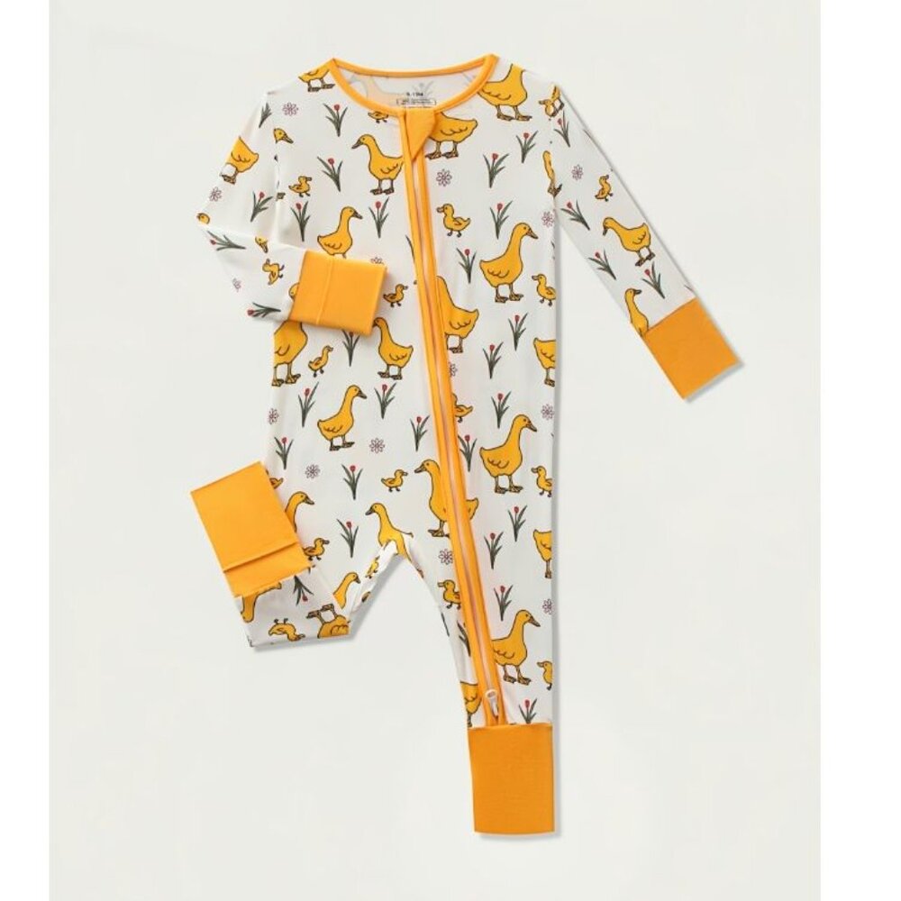 Goose Farm Baby Girls Bamboo Fiber Romper Jumpsuit Pajamas Sleeper